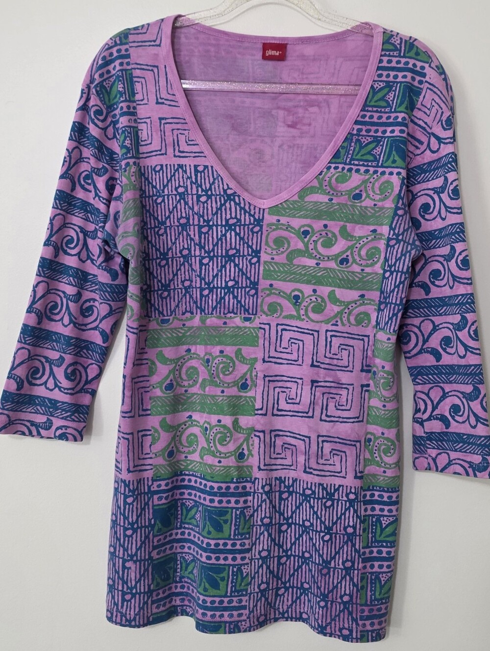 Vintage Glima 100% Cotton Top Made USA Fairy Grunge Indie Sleaze Boho Y2K Medium